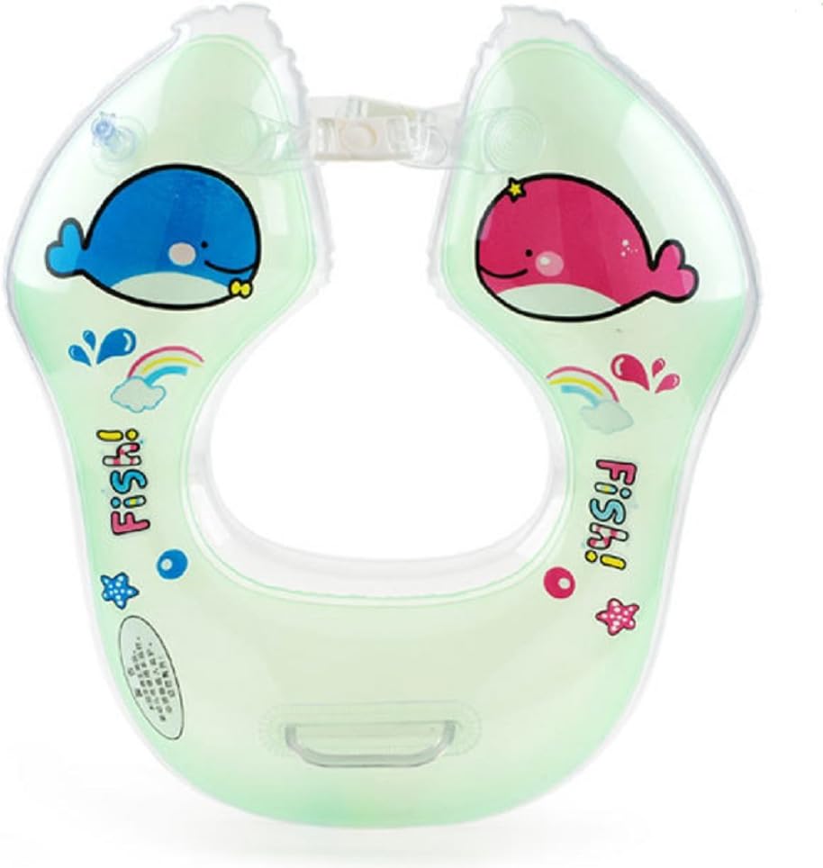ForuMall Adjustable Inflatable Baby Newborn Swim Swimming Bath Ring Security Safety Aid Float , Fit for 0 months to 24 months (Green)