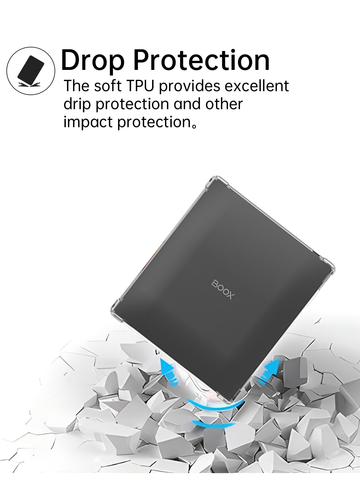 for Onyx Boox Go Color 7(1/2th Gen,2024/2025 Released)/Leaf2/Leaf3/Leaf3 C/Boox Page/Boox Galileo e-Reader Case,Thin Slim Lightweight Scratch Proof,Protection Silicone Rubber TPU Cover (Clear).