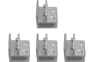 RDEXP 90 Degrees Aluminum Alloy Glass Clamp Holder Bracket Clamp Cabinet Cupboard for Glass 8-12mm Thickness Set of 4