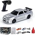 Actualia 1/43 Scale RC Mini Drift Car with Lights Kit, 2.4G Electric 4WD RC Racing Vehicle Remote Control High-Speed Car for Boys Adults - RTR Version