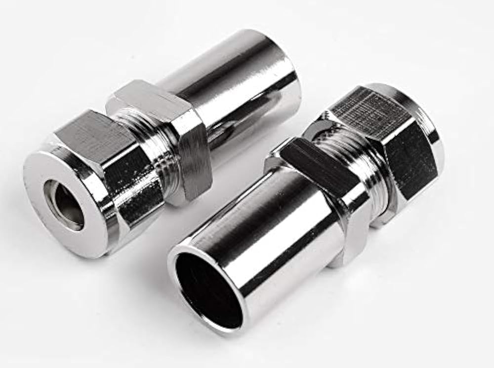 Manissa 15mm to 10mm Radiator Valve Reducer Pair 1/2" Compression Fit