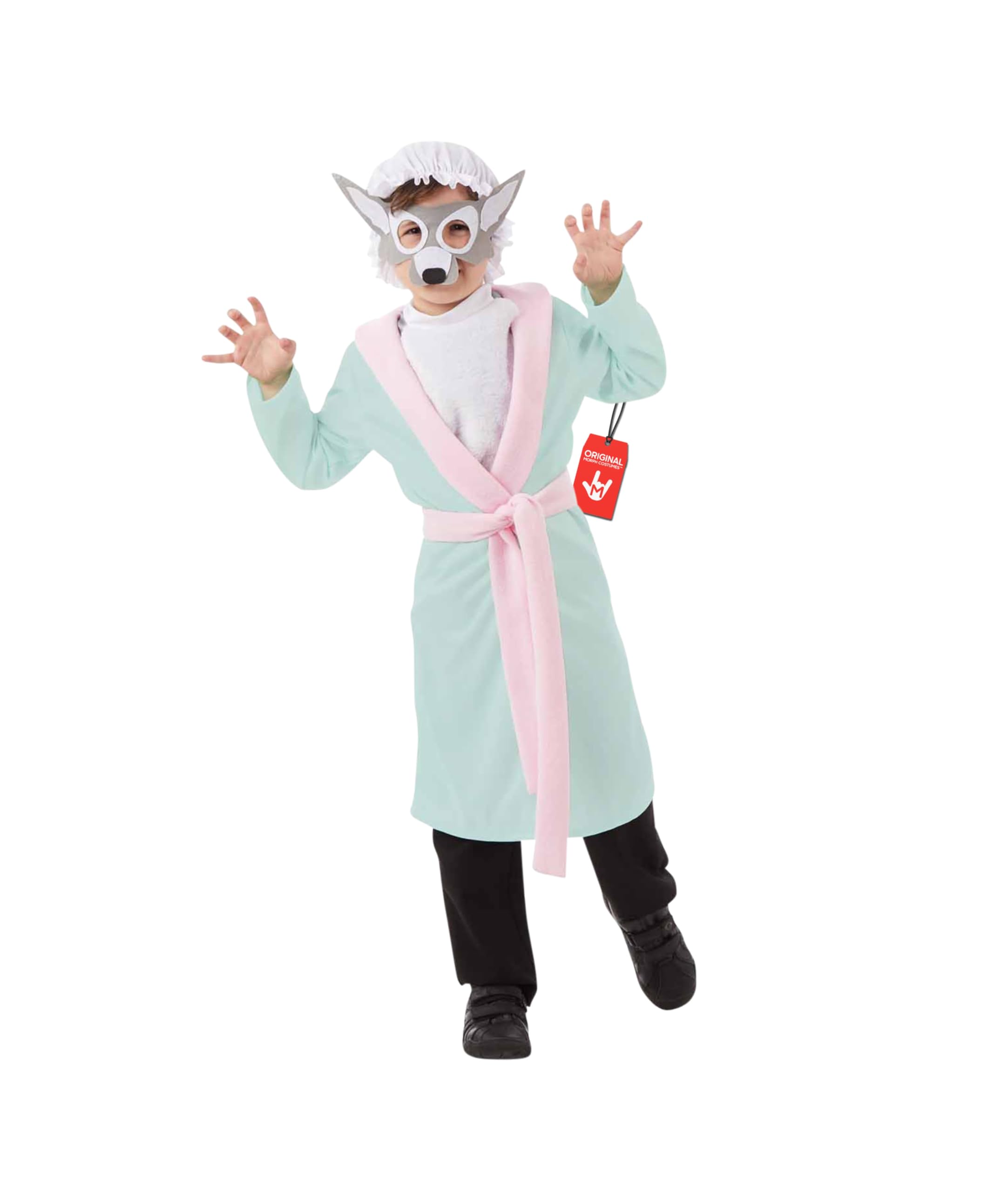Fun Shack Grandma Wolf Costume for Kids - Little Red Bad Granny Werewolf Halloween Costume for Boys and Girls, Large