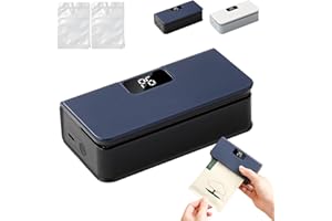 Mini Bag Sealer with Cutter and Magnet, Rechargeable 2-in-1 USB-C Handheld Heat Sealer for Kitchen, One-Button Adjustable 6-L