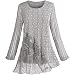 Women's Greige Tunic Sweater - Soft Gray Lacey Knit Top