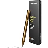 Everyman EDC Grafton Brass Mini Twist Refillable 0.7mm Metal Gel Ink Pen | Pocket Size, Premium Anodized Aluminum Build, Deep-Grooved Grip, Smooth Writing for Journaling, Office, Travel, Gifting
