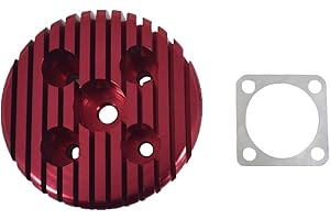 COEFEPIY CNC Cylinder Head with Gasket for Racing 66cc 80cc Engine (red)