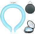 Neck Cooling Tube with Insulated Bag, Reusable Ice Cooler Wearable Body Cooling Products, Neck Coolers for Hot Weather (Blue)