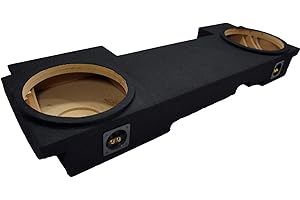 American Sound Connection ASC GM2X12AVECL Compatible with Chevy Silverado or GMC Sierra HD Crew Cab Truck 2002-2013 Dual 12" Subwoofer Underseat Sub Box Speaker Enclosure