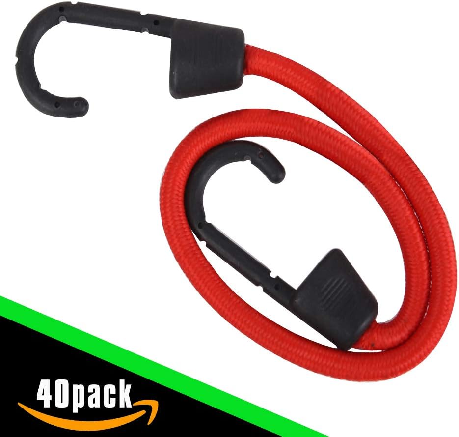 XSTRAP 40PK 19-Inch Red Bungee Cords - - 