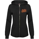 Harley-Davidson Women's Urban Curved Bottom Hem Zip-Up Hoodie, Solid Black