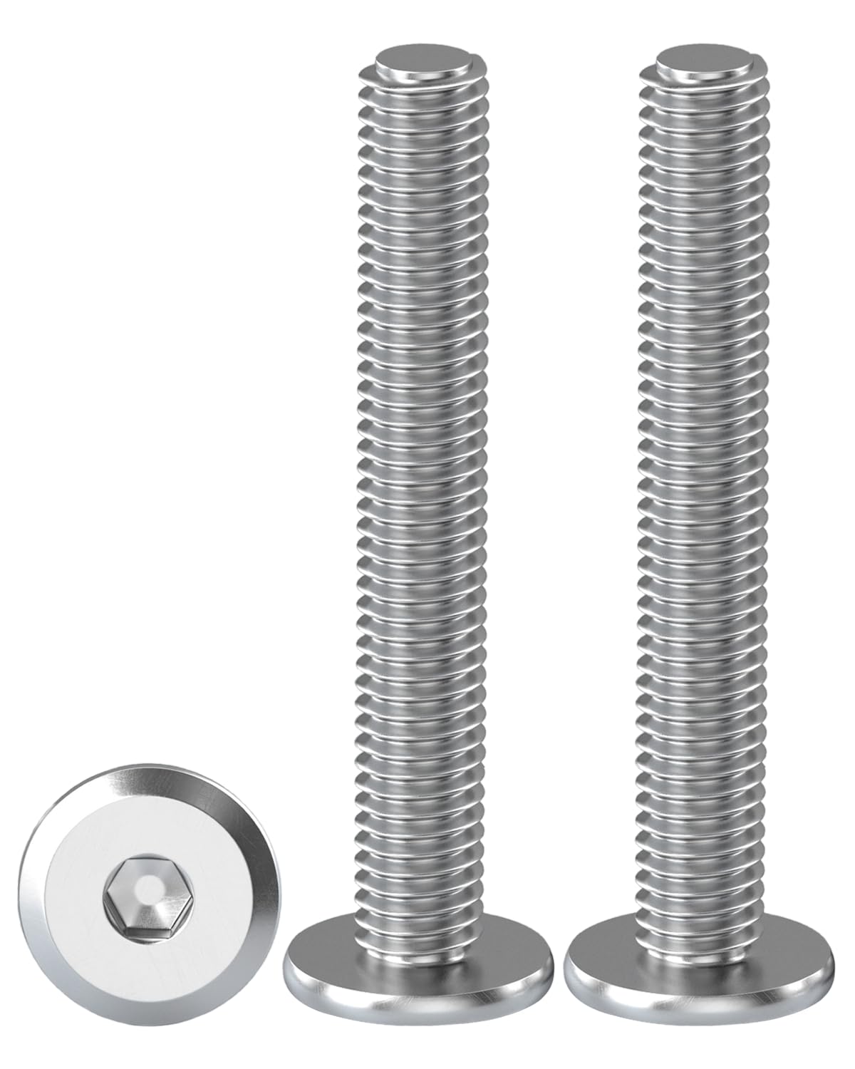Drenky M6 x 45mm Flat Head Hex Bolts, 304 Stainless Steel, Pack of 20