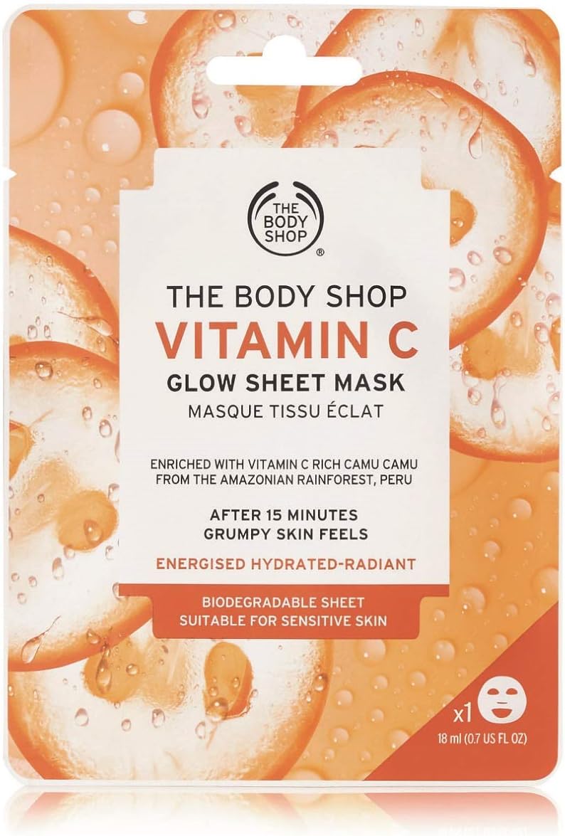 The Body Shop Vitamin C Glow Sheet Mask Single Use Facial Treatment
