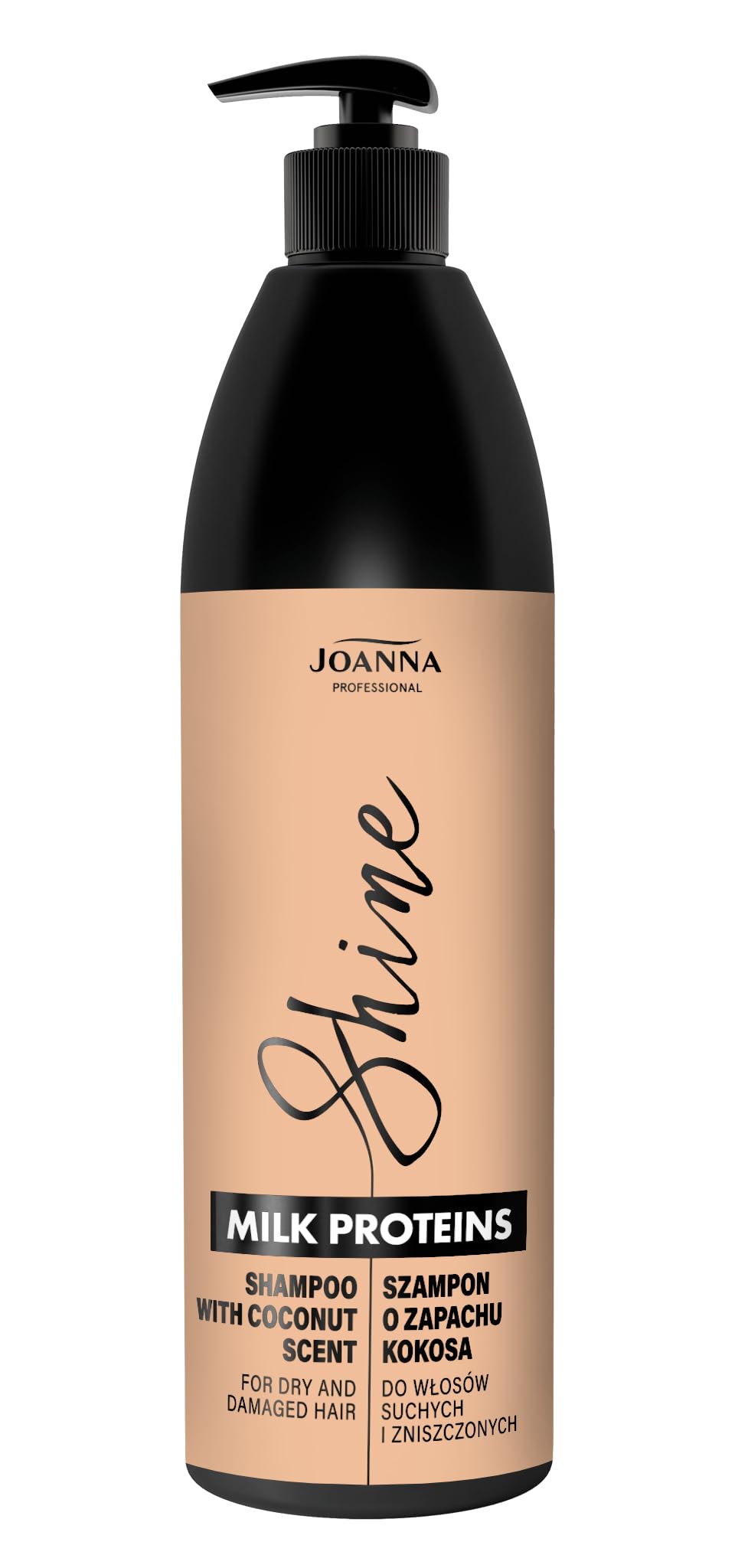 Joanna Professional Shampoo Enriched With Milk Proteins – Milk Protein Shampoo for Dry & Damaged Hair – Carefully Selected Formula – Professional Shampoo with Milk proteins for Salons - 1000 ml