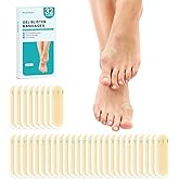 Promifun Waterproof Hydrocolloid Blister Bandages - Gel Pads for Foot, Toe Healing & Prevention (32ct, Spot Pack)