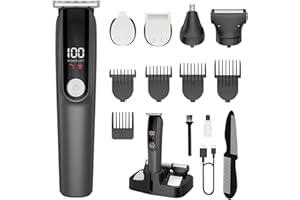 RUIBO Beard Trimmer for Men, Electric Razor for Nose, Body, Face and Mustache, 5-in-1 Barber Hair Clippers, Cordless Shavers for Men Grooming Kit Ideal Gift