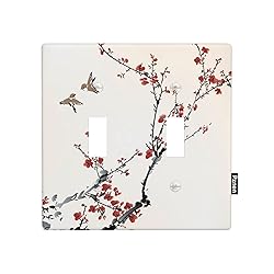 Pznen Watercolor Red Plum 2-Gang Toggle Switch