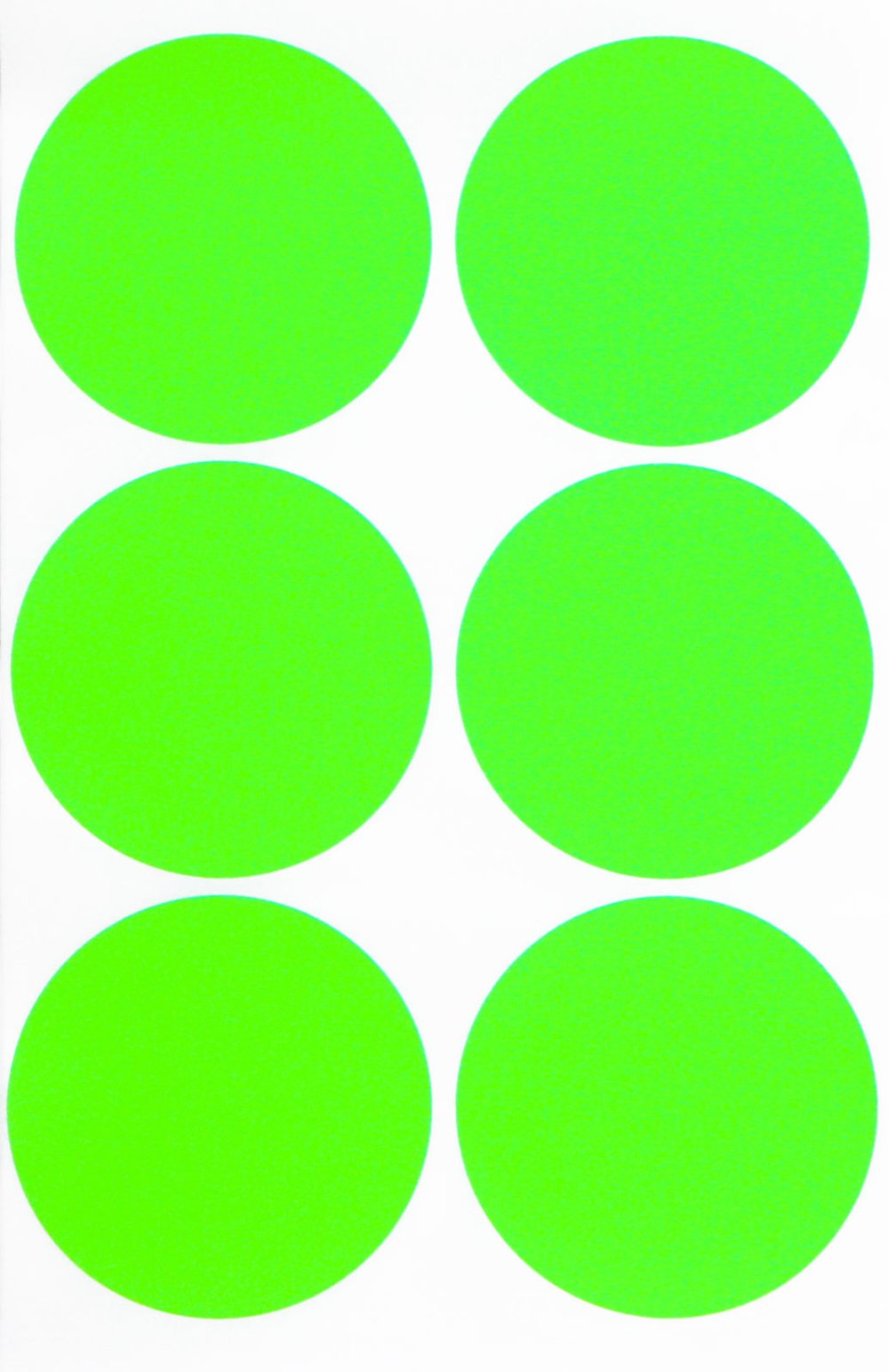 5cm Round Sticker Neon Green 50mm Coloured Label Dots for Multi-Purpose Great for Jars, Storage and Identification - 180 Pack, Permanent Adhesive by Royal Green