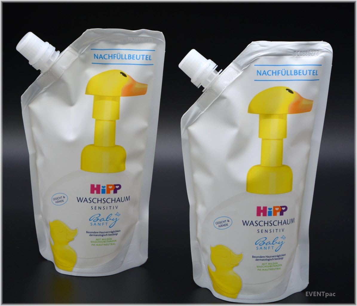 Hipp Baby Soft Refill Pack for Washing Foam Pack of 2 – 2x 250ml Sensitive Tank – (Pack 01399145