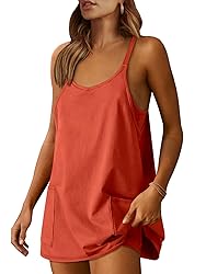 ANRABESS Women Summer Mini Romper Dress Workout