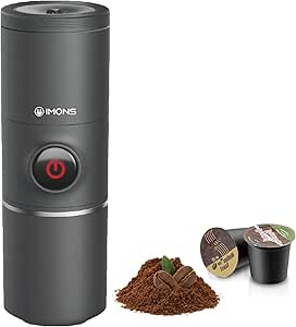 Imons Automatic Portable Coffee Machine Stainless Cup Make Coffee/Tea use K Capsule/Ground Coffee, use Hot Water to Make Coffee Instantly