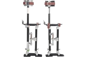 BIGREAT Black Drywall Stilts 18-30 Inch Height Adjustable Lifts Aluminum Tool for Painting Finishing Pruning Branches Cleaning