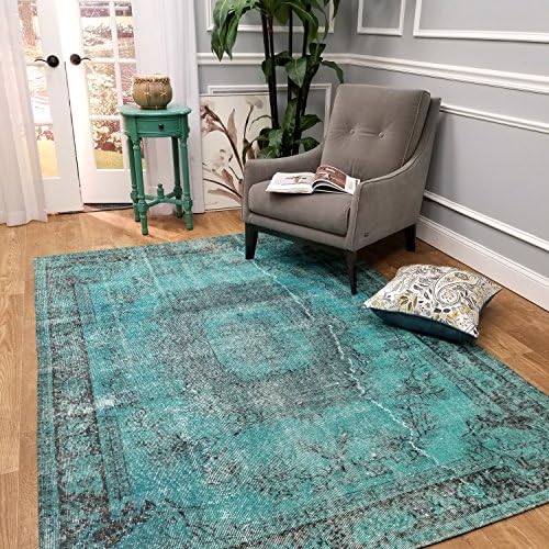 Maxy Home Valencia Premium 5x8 (5’3" x 7’7”) Shed Free Easy Care Stain Fade Resistant Contemporary Antique Teal Traditional Vintage Bohemian Bedroom, Living room, Kitchen Area Rug