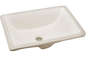 Nantucket Sinks UM-16x11-B 16-Inch x 11-Inch Rectangle Undermount Ceramic Vanity Bathroom Sink, Bisque