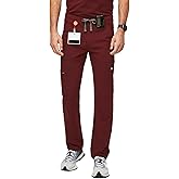 FIGS Cairo Cargo Scrub Pants for Men – Burgundy, Short XS