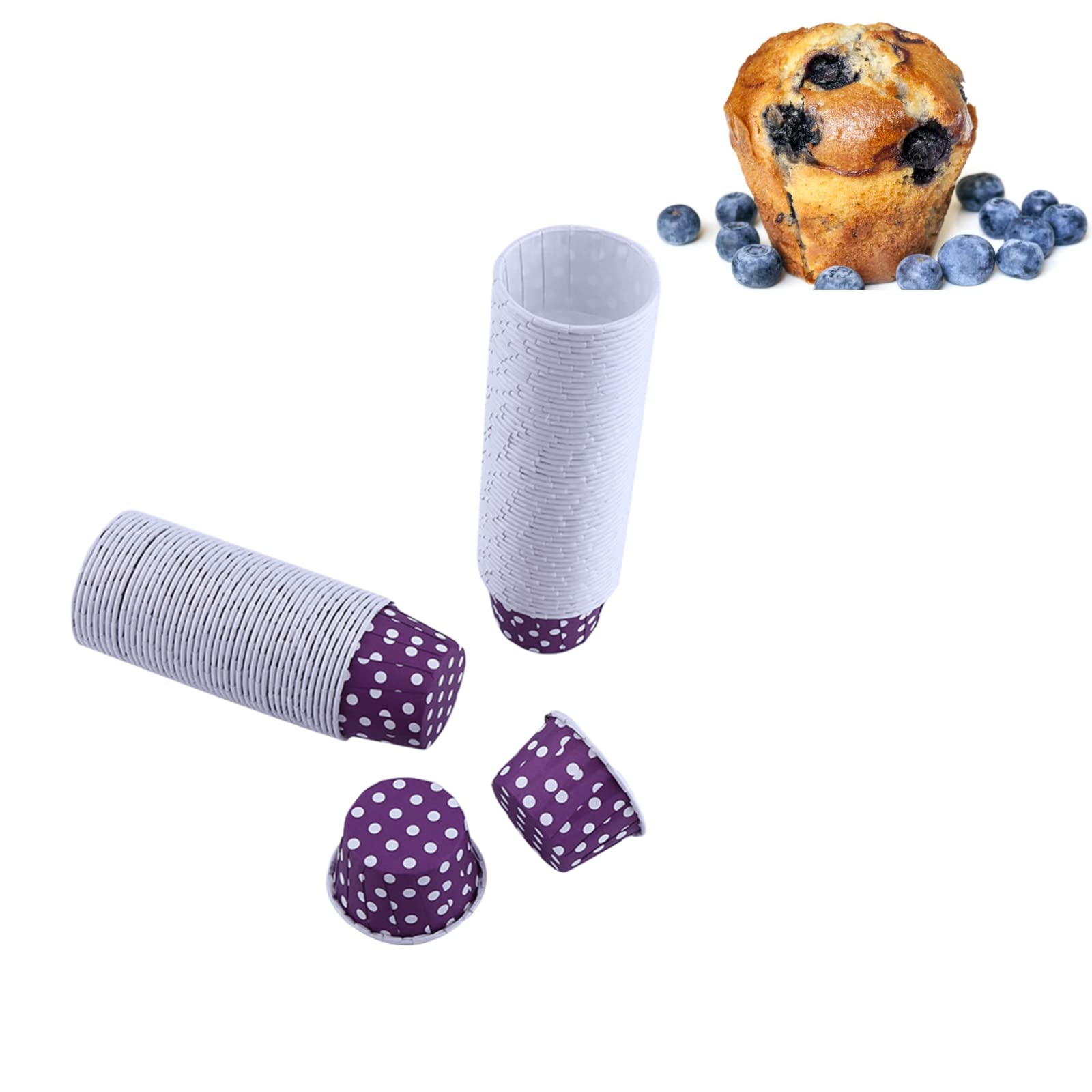 Baking Cases, 100-Pack Baking Cups, Cupcake Cases, Cupcake Paper Wrapper Baking Cups No Smell Cake Paper Wrapper Cupcake Liners for Cake Balls Muffins and Candies(5#)