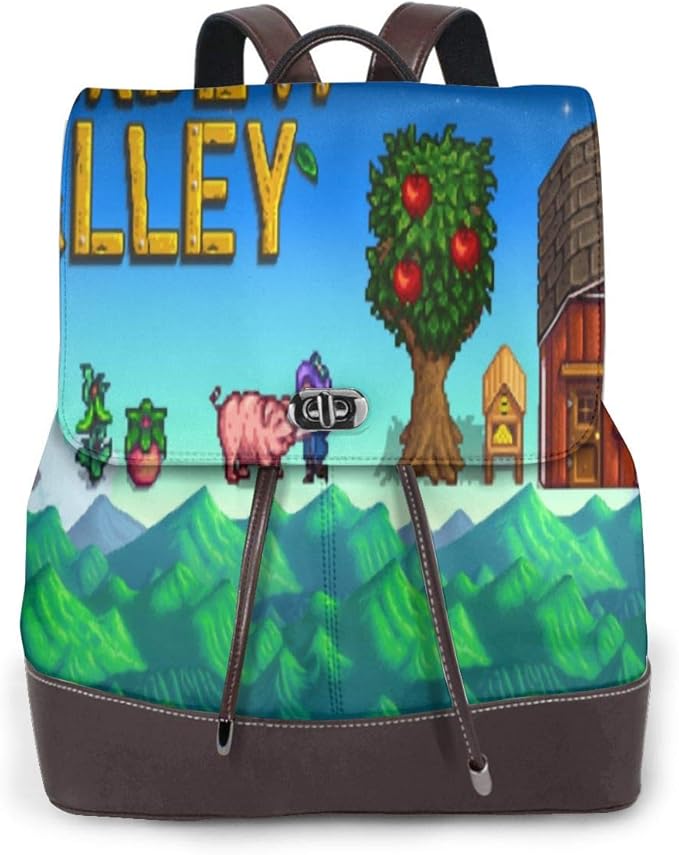 Stardew VaLley 2 Womens Leather Multifunction Backpack