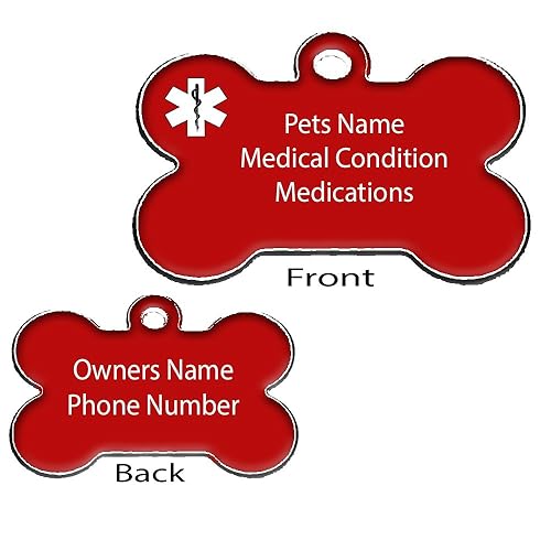 Medical Pet ID Tags Medical ID Dog Bone Shape Dog ID Collar