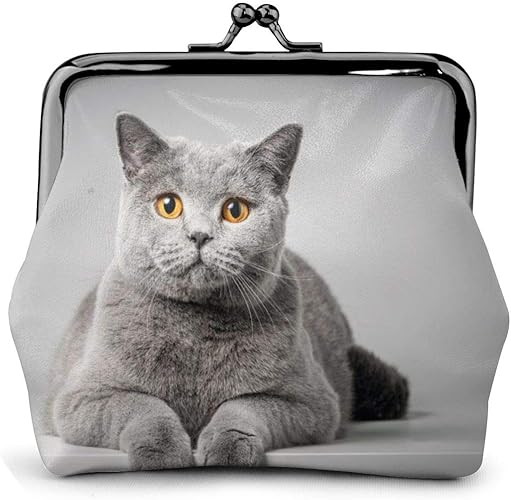Amazon 小銭入れ がま口 コインケース 灰色 ブリティッシュショートヘア 猫 ペット 見る ミニ財布 メンズ レディース 本革 小型 キーケース お札いれ カード入れ 小さい 人気 可愛い 手持ち 小銭入れ