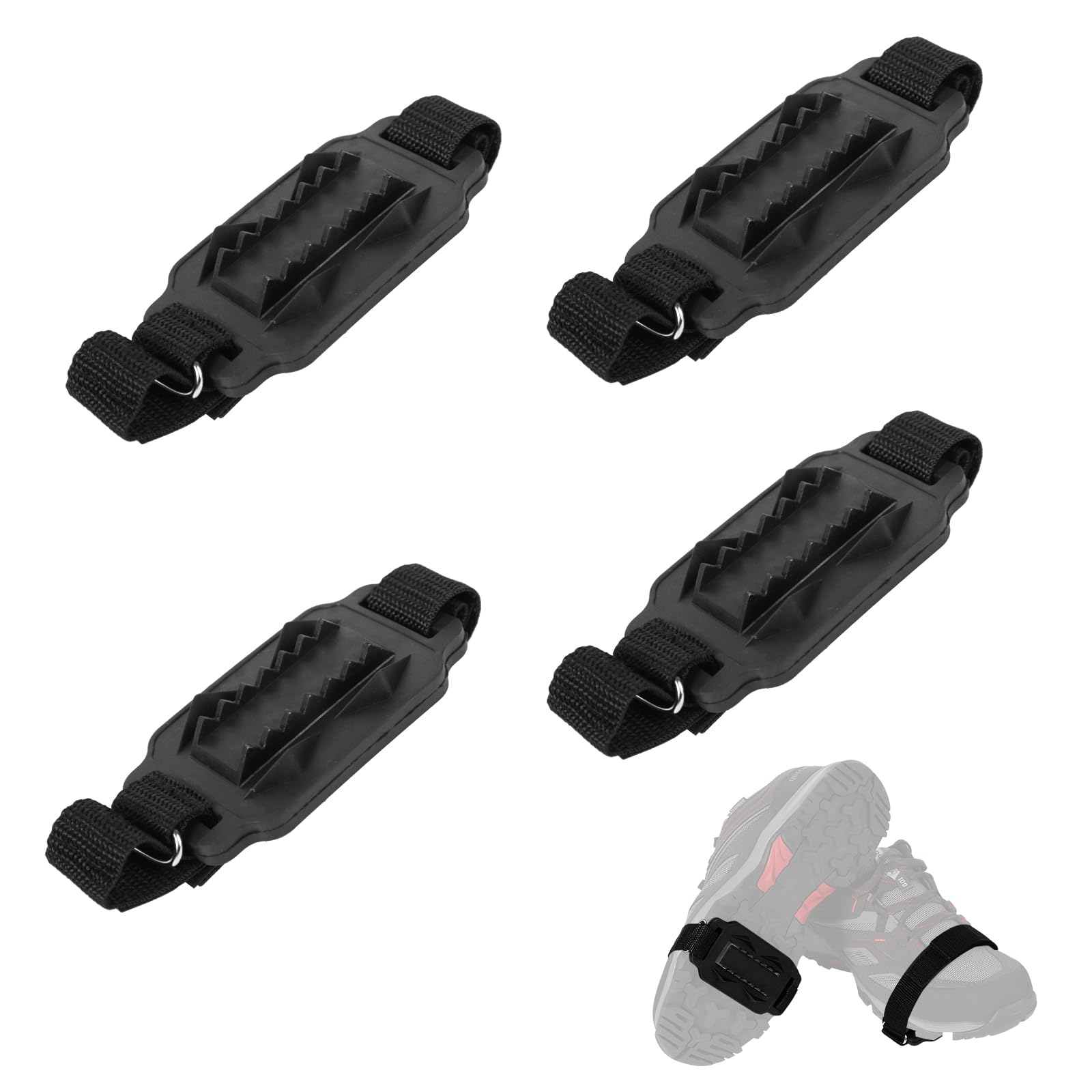Photo 1 of 2 Pairs Mid-Sole Ice Cleats, Anti-Skid Crampon Traction Cleats 14-Tooth Shoe Ice & Snow Grips for Boots Crampons Spikes Ice Shoes Grippers for Winter Hiking Walking Mountaineering