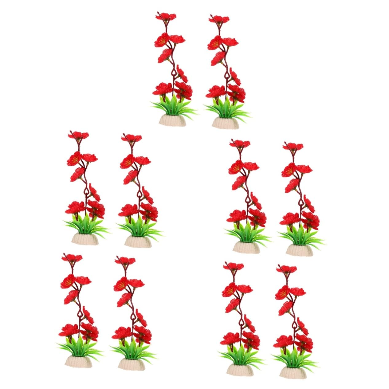HOMSFOU 10 Pcs decorative flowers aquarium flowers decor fake ornament flower plates sashimi plate flower decoration peanut ornament fake plants sushi potted plant