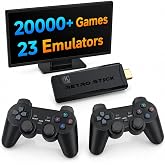 Retro Gaming Console 4K HDMI for TV, 20000 Games &amp; 23 Emulators | Plug &amp; play HDMI retro stick with wireless controllers for easy TV gaming
