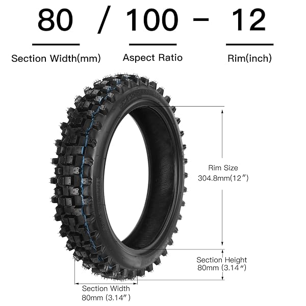 GREHUA 3.00-12 80/100-12 DIRT BIKE TIRE INNER TUBE 12 INCH REAR FOR SSR 90CC 110CC 125CC PW80 CRF70 CRF110 XR70 KLX110 KX65 TTR90 TTR110 JR80 BAJA DR70 COOLSTER QG-214 OFF ROAD MOTOCROSS HEAVY DUTY