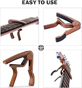 MOREYES Capo with Tuner for Acoustic/Electric Guitar, Bass, Ukulele, Wood Picks view 6