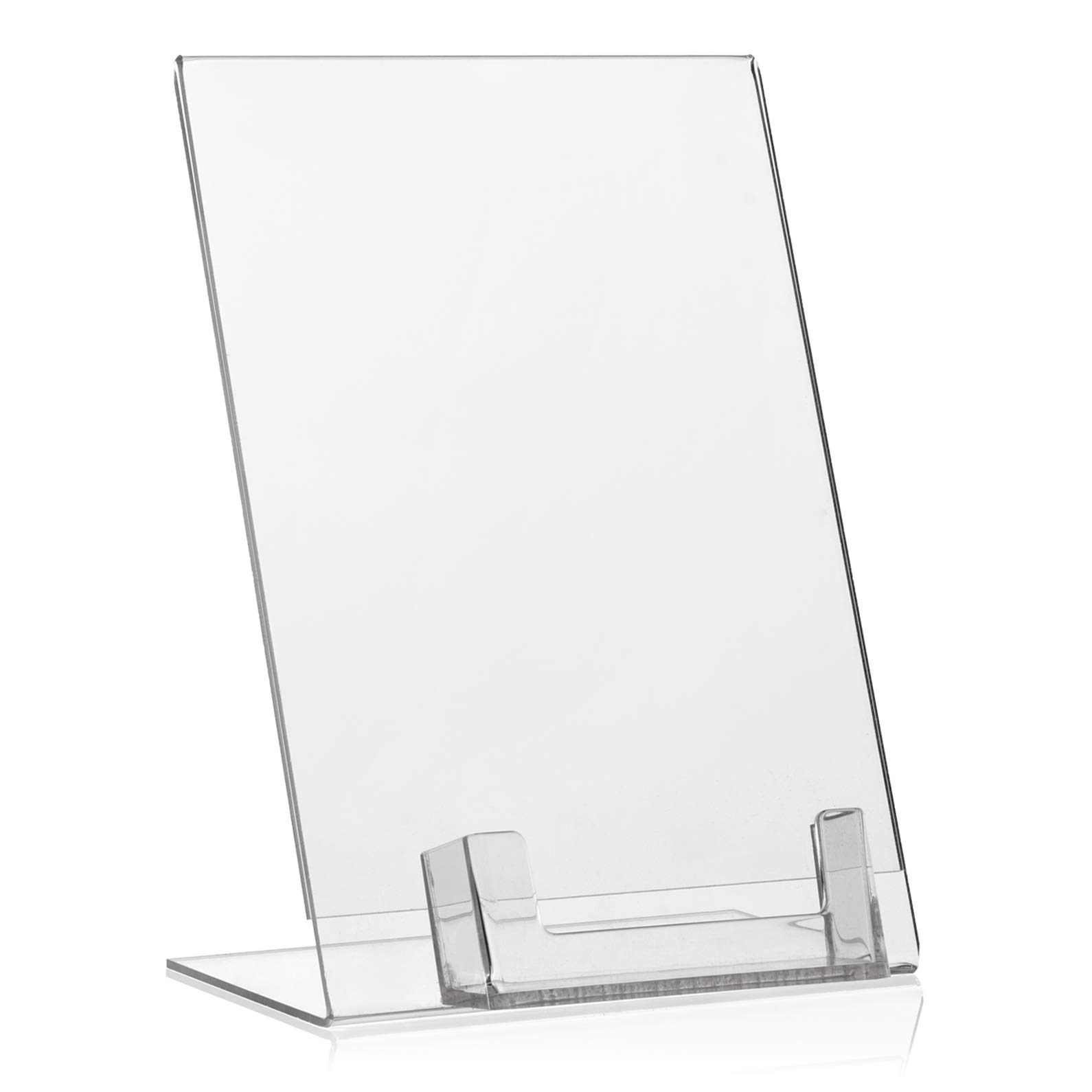 VITAdisplays Advertising Display Stand with Extra Business Card Compartment Plasticlass Transparent DIN A5 + Visi 2