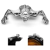 NEOCHIAEVO Skull Ornament for Motorcycle Headlights and Mudguards | Fit for Harley, Custom,for Bobber &amp; Chopper Motorcycles,Chrome ,Large,Small,85mm