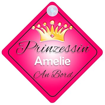 Prinzessin Amelie Baby Kind An Bord Madchen Auto Zeichen Prinzessin001 Amazon De Baby