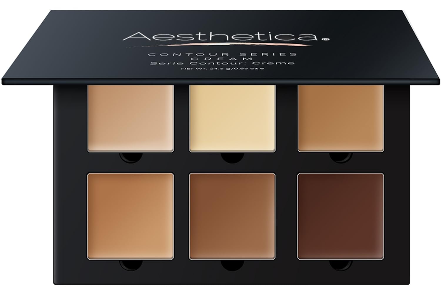 Aesthetica Cosmetics Cream Contour and Highlighting Makeup Kit - Contouring Foundation/Concealer Palette - Vegan, Cruelty Free & Hypoallergenic - Step-by-Step Instructions Included : Beauty