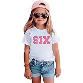 GLIGLITTR Girl Birthday Shirt 5th 6th 7th 8th 9th 10th Birthday Girl T-Shirt Kid Bday Party Outfit Embroidery Shirt Top 5-10Y