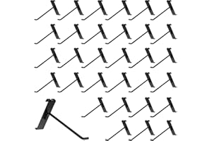 PYBTOOL 6 Inch Gridwall Hooks, Grid Panel Hanging Hooks for Retail, Home, and Workspace Organization, Displays, and Storage Solutions(40Pack,Black)…