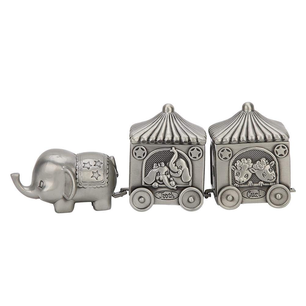 Baby Tooth Box Metal Elephant Car Shape Jewelry Case Tooth Collection Box Exquisite Craft Gift Ornament