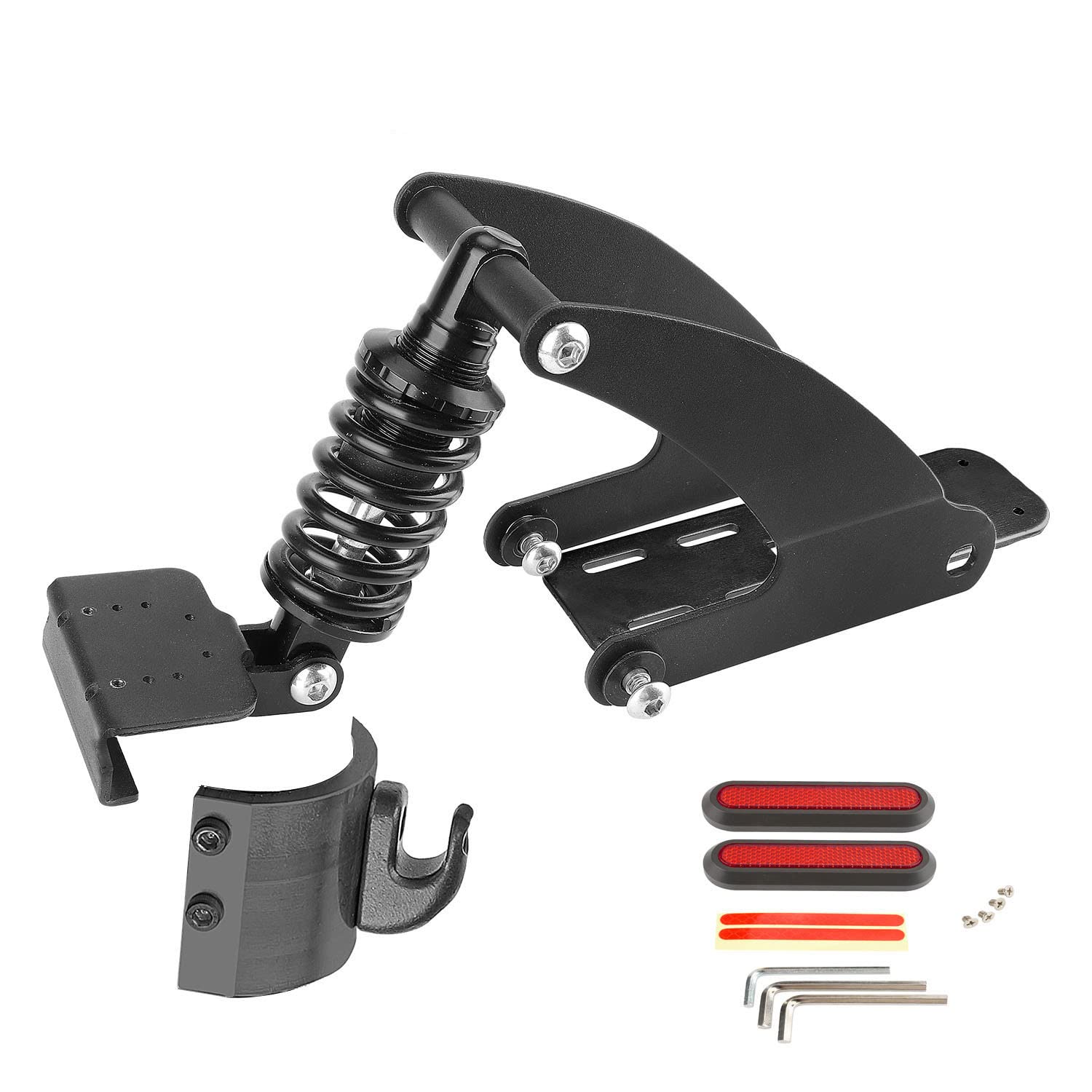 MIMIRACLE Rear Suspension Kit Electric Scooter Shock Absorber Accessories with Reflective Strips and Led Side Light for Segway Ninebot ES1 ES3