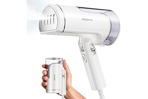 Reemix Portable Garment Steamer, Powerful Foldable Handhled Steamer 1300W, Travel Size Steamer For Clothes 20S Fast Heat-up, Fabric Steamer for Home & Travel, 120V Only (White)
