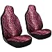 OxGord 2pc Set Leopard Animal Print Integrated High Bucket Seat Covers, Universal Fit for Car, SUV, Van Trucks - Front Driver Passenger Seats - Pink