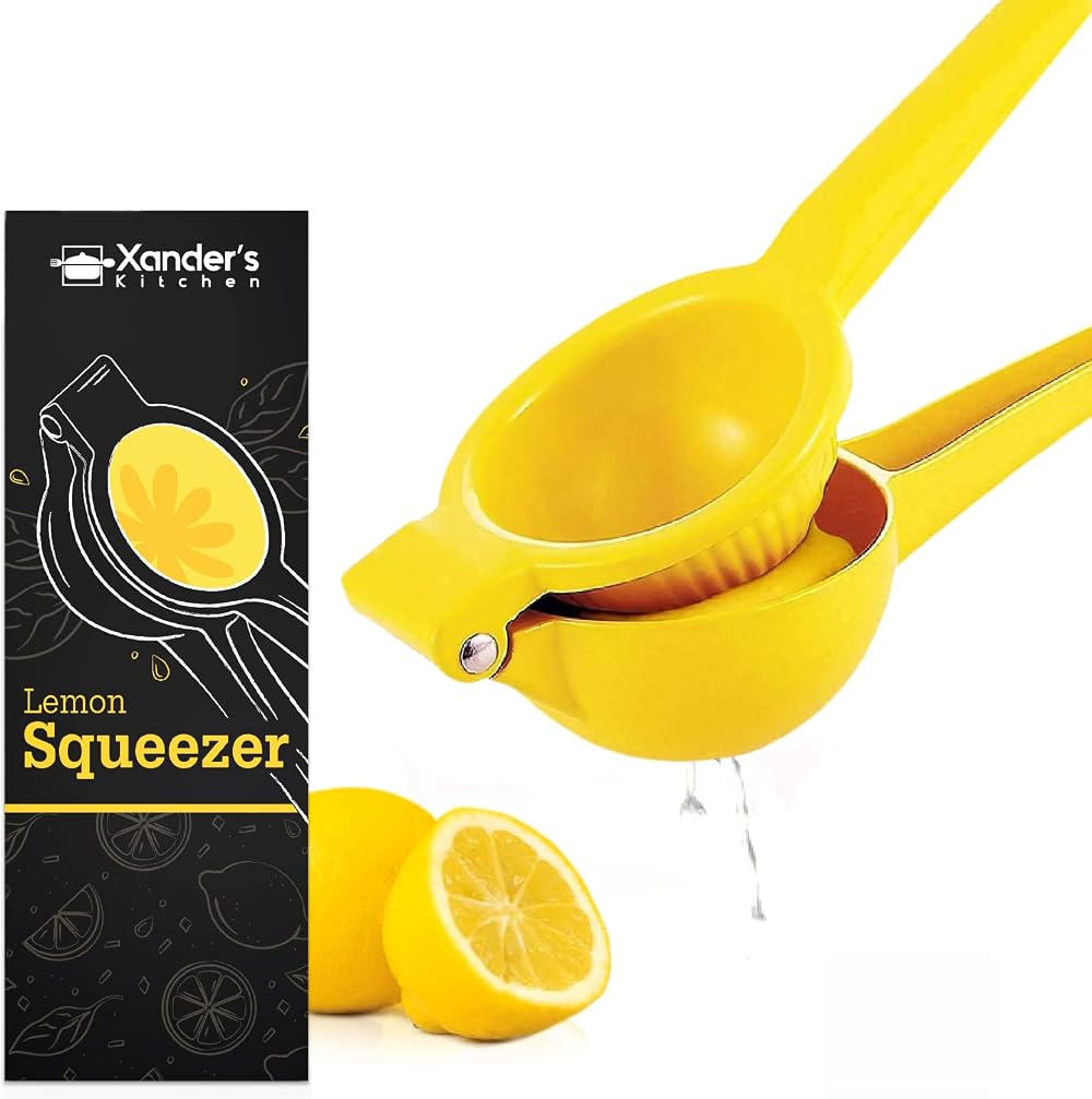 Xander's Kitchen Lemon Squeezer – Aluminium Manual Citrus Juicer
