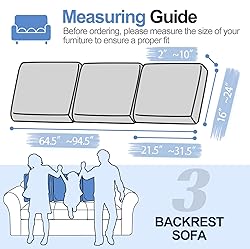 WEYOND Couch Back Cushion Covers Large Sofa Back