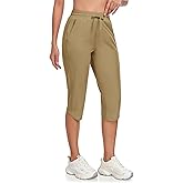 GymBrave Women's Capri Pants with 6 Pockets Quick Dry Lightweight Cargo Hiking Capris Outdoor Casual Travel
